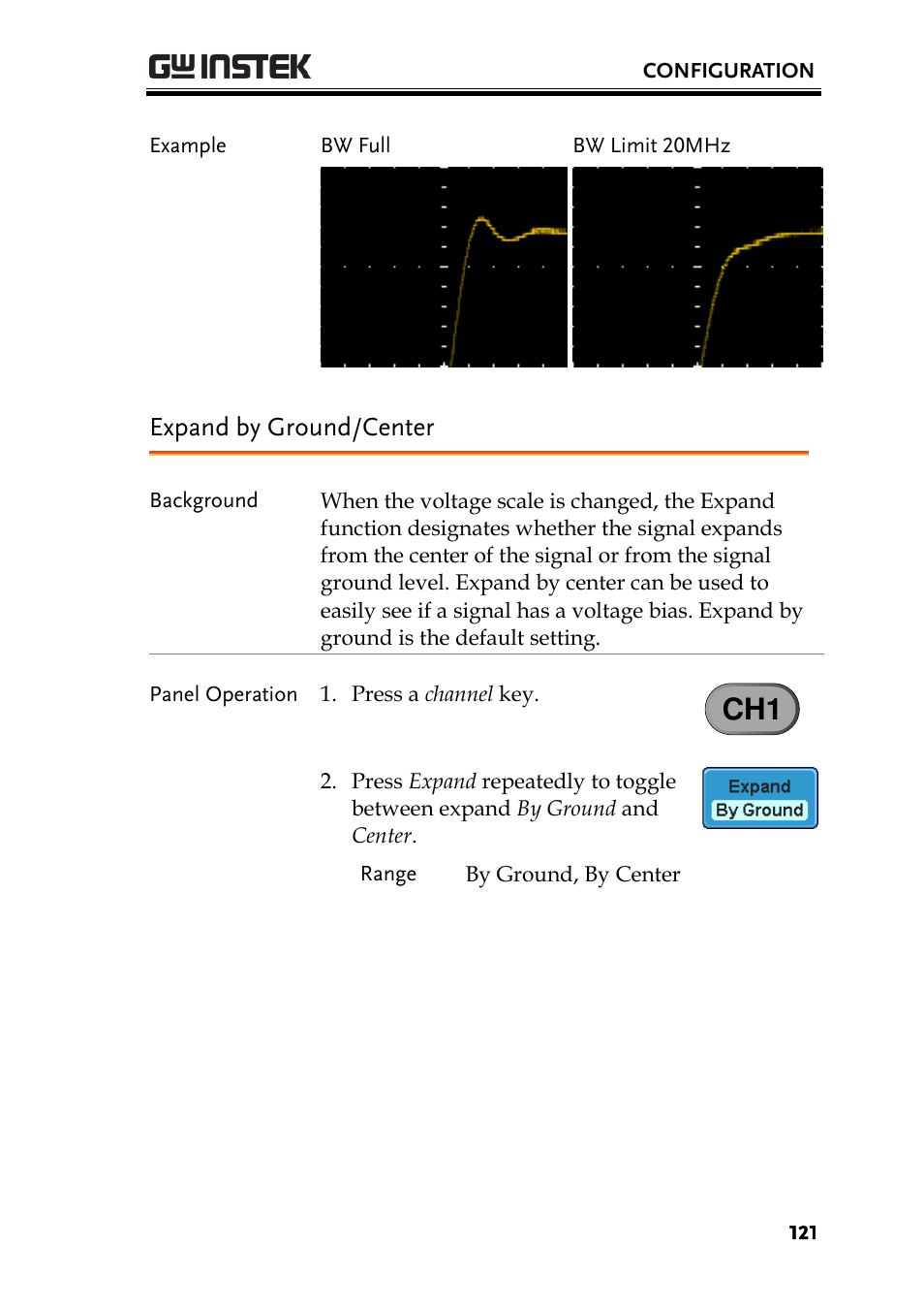 Expand by ground/center | GW Instek GDS-3000 Series User Manual User Manual | Page 121 / 209