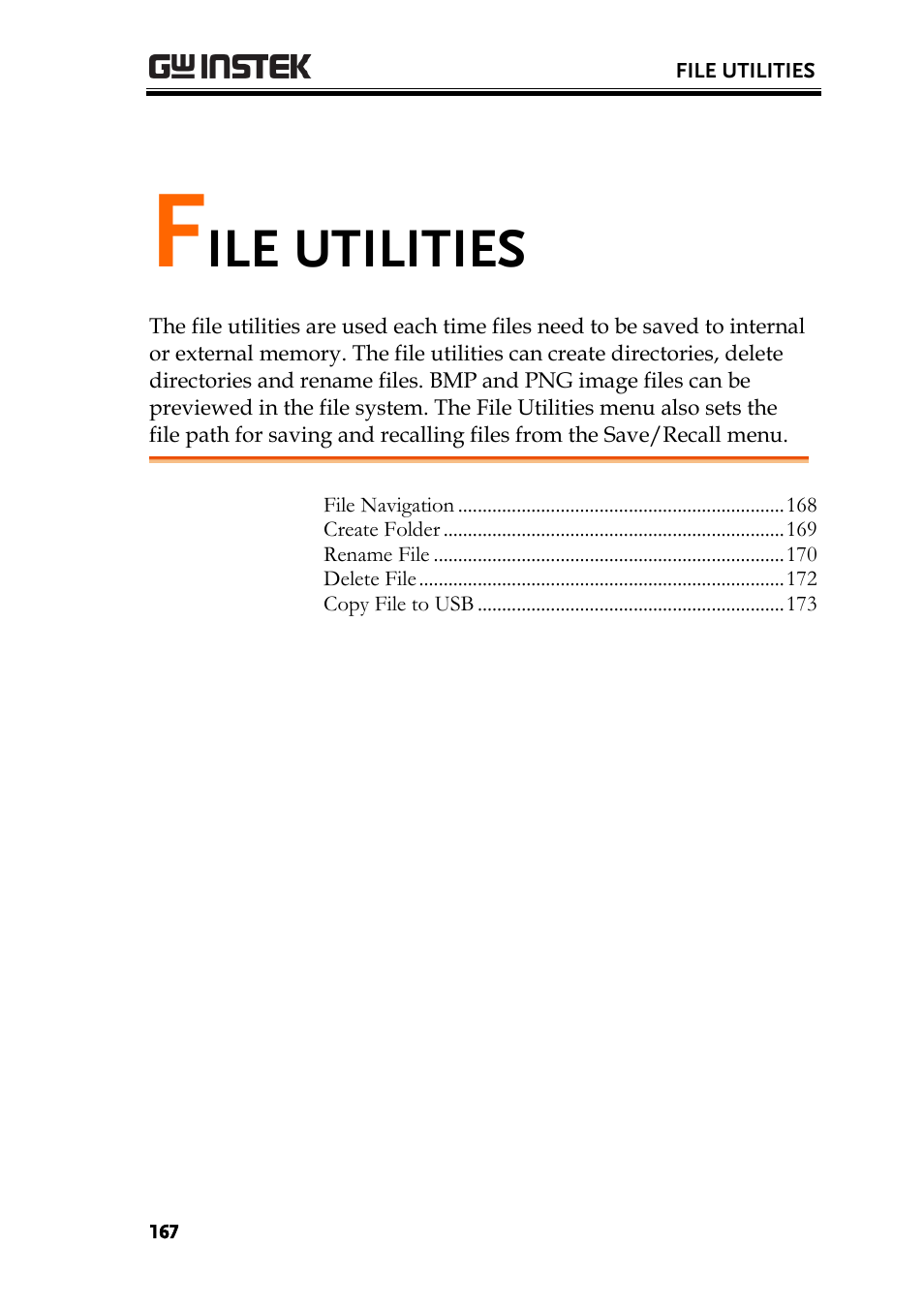 File utilities, Ile utilities | GW Instek GDS-3000 Series User Manual User Manual | Page 167 / 209