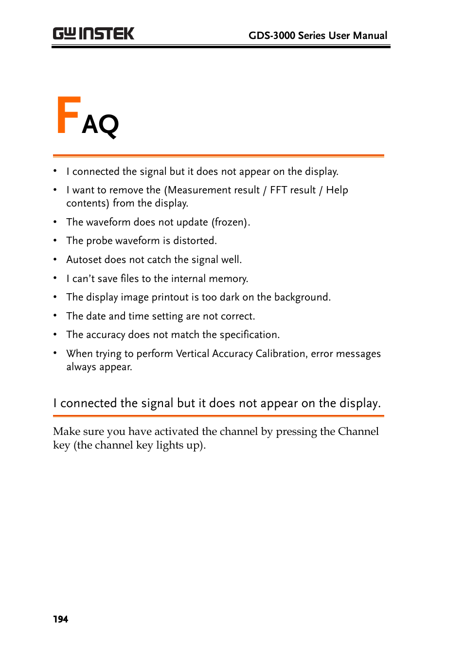 GW Instek GDS-3000 Series User Manual User Manual | Page 194 / 209