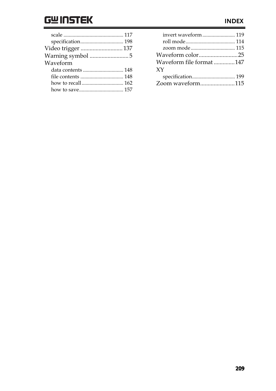 GW Instek GDS-3000 Series User Manual User Manual | Page 209 / 209
