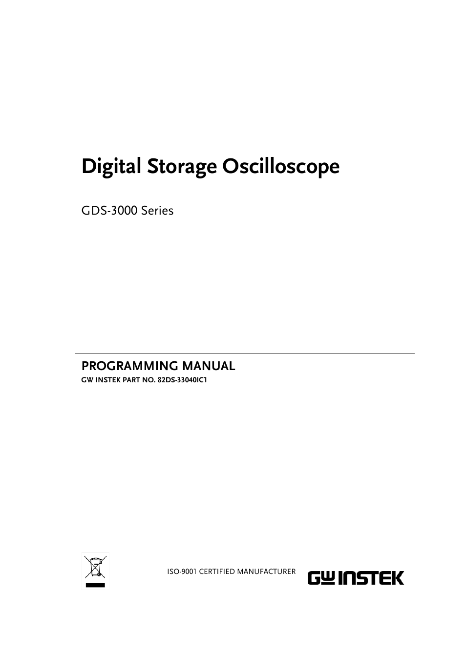 GW Instek GDS-3000 Series Programming Manual User Manual | 103 pages