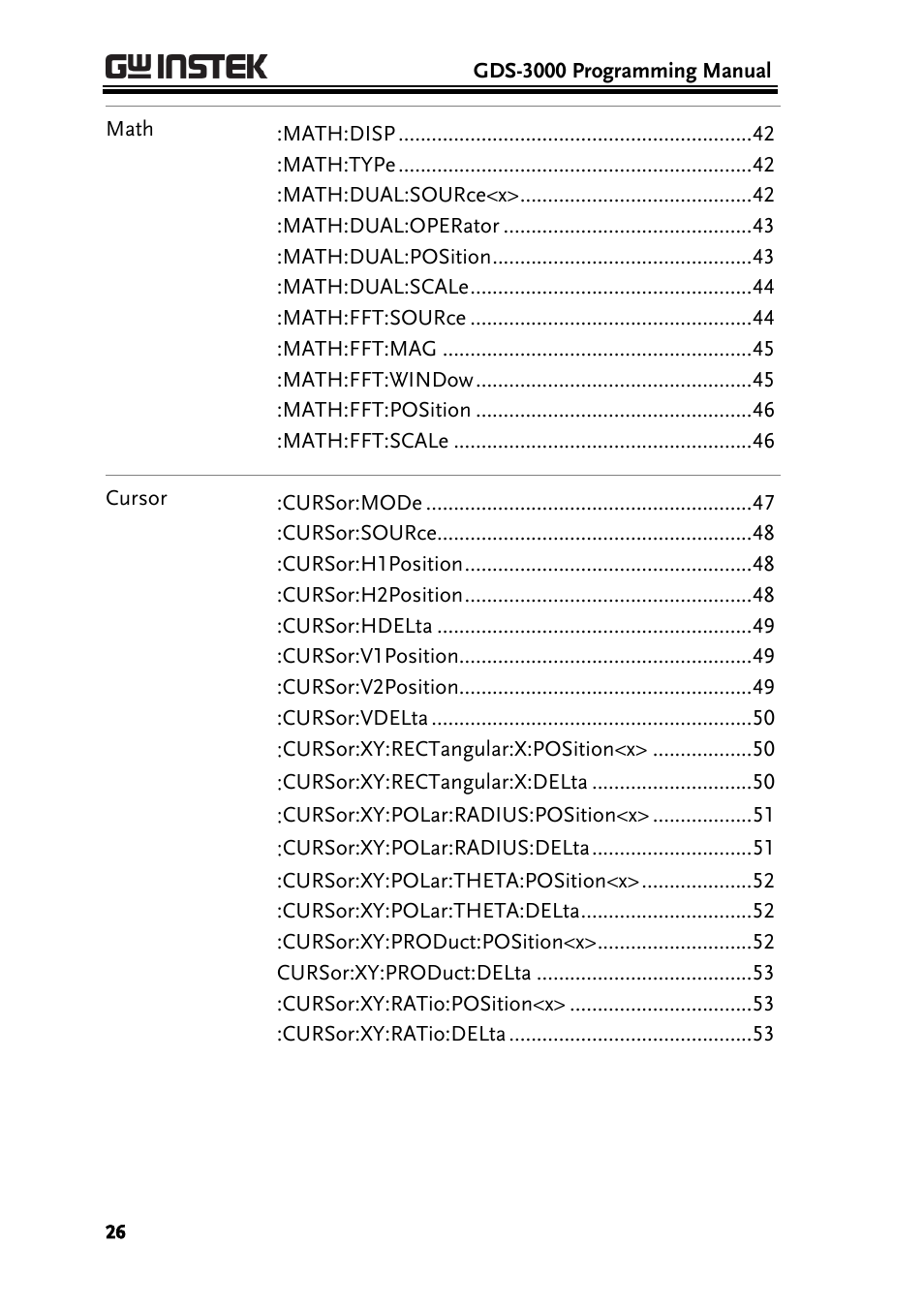 GW Instek GDS-3000 Series Programming Manual User Manual | Page 26 / 103