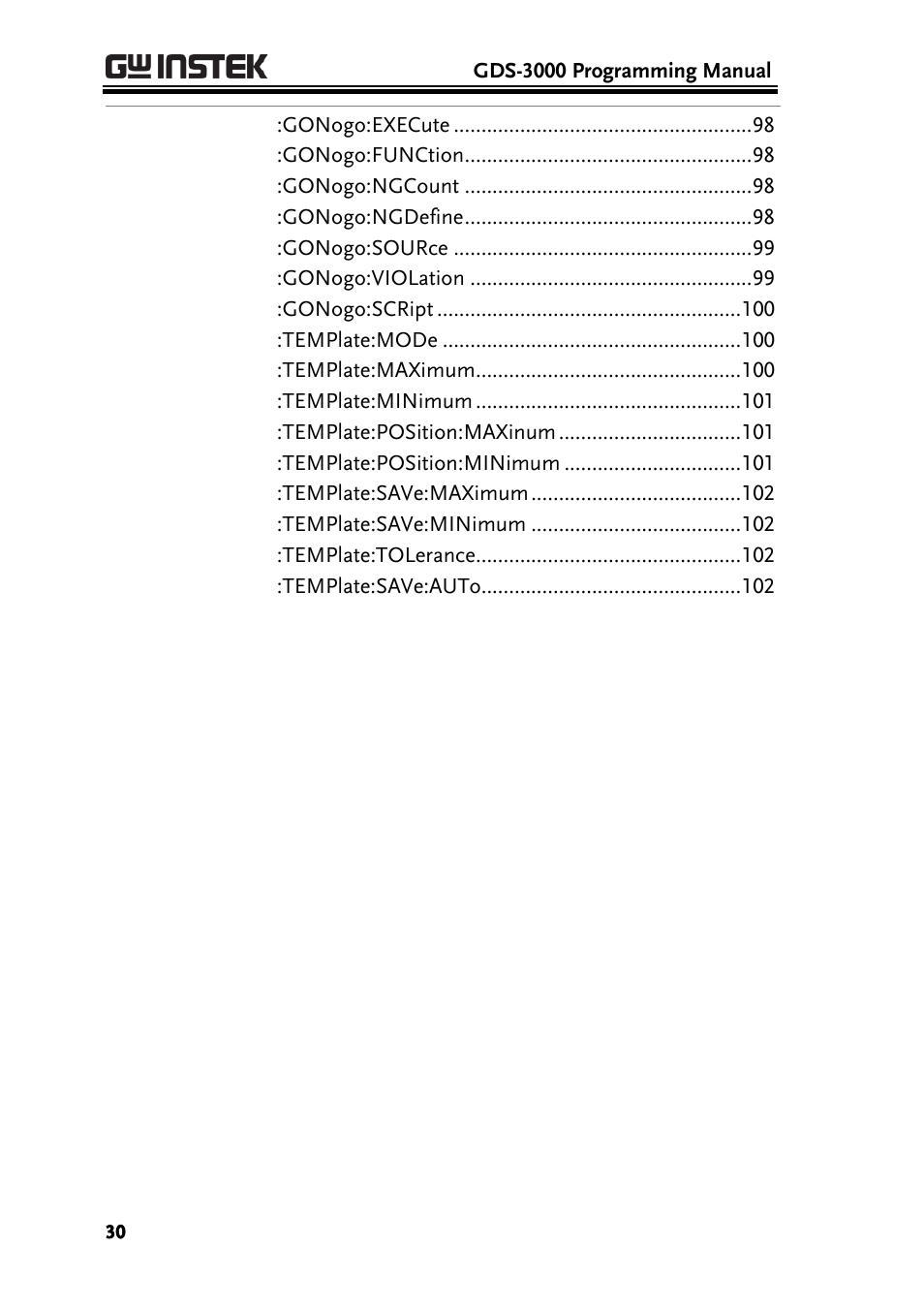 GW Instek GDS-3000 Series Programming Manual User Manual | Page 30 / 103
