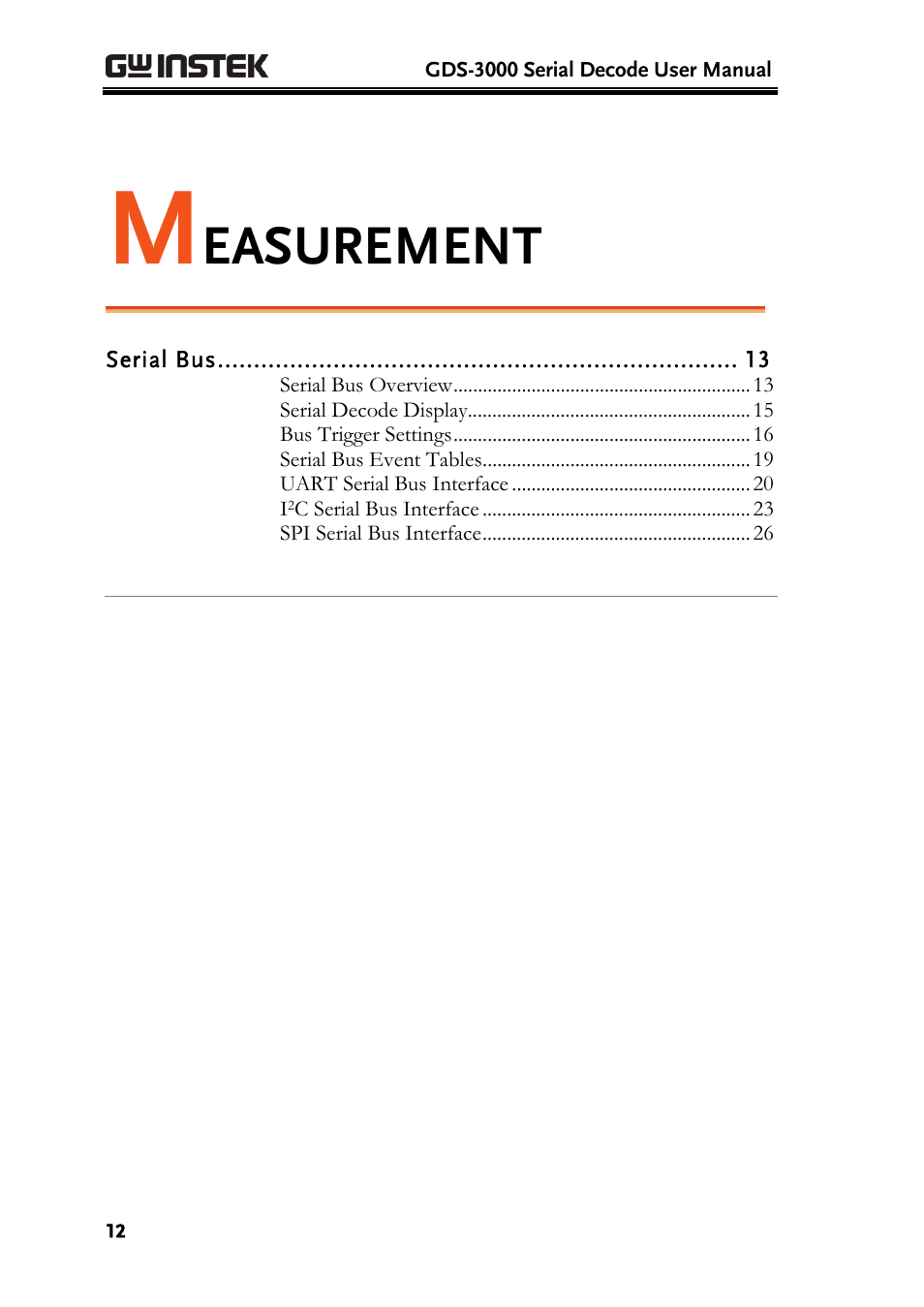 Easurement | GW Instek GDS-3000 Series DS3-SBD Serial Bus decode User Manual | Page 12 / 29