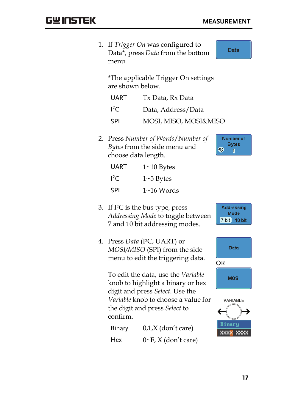 GW Instek GDS-3000 Series DS3-SBD Serial Bus decode User Manual | Page 17 / 29