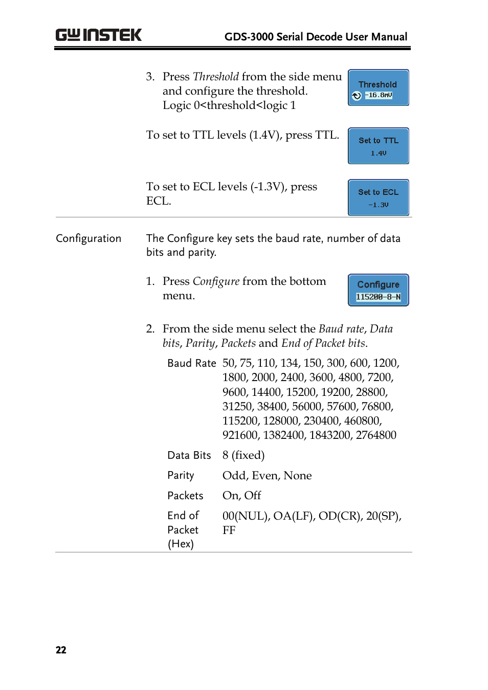 GW Instek GDS-3000 Series DS3-SBD Serial Bus decode User Manual | Page 22 / 29