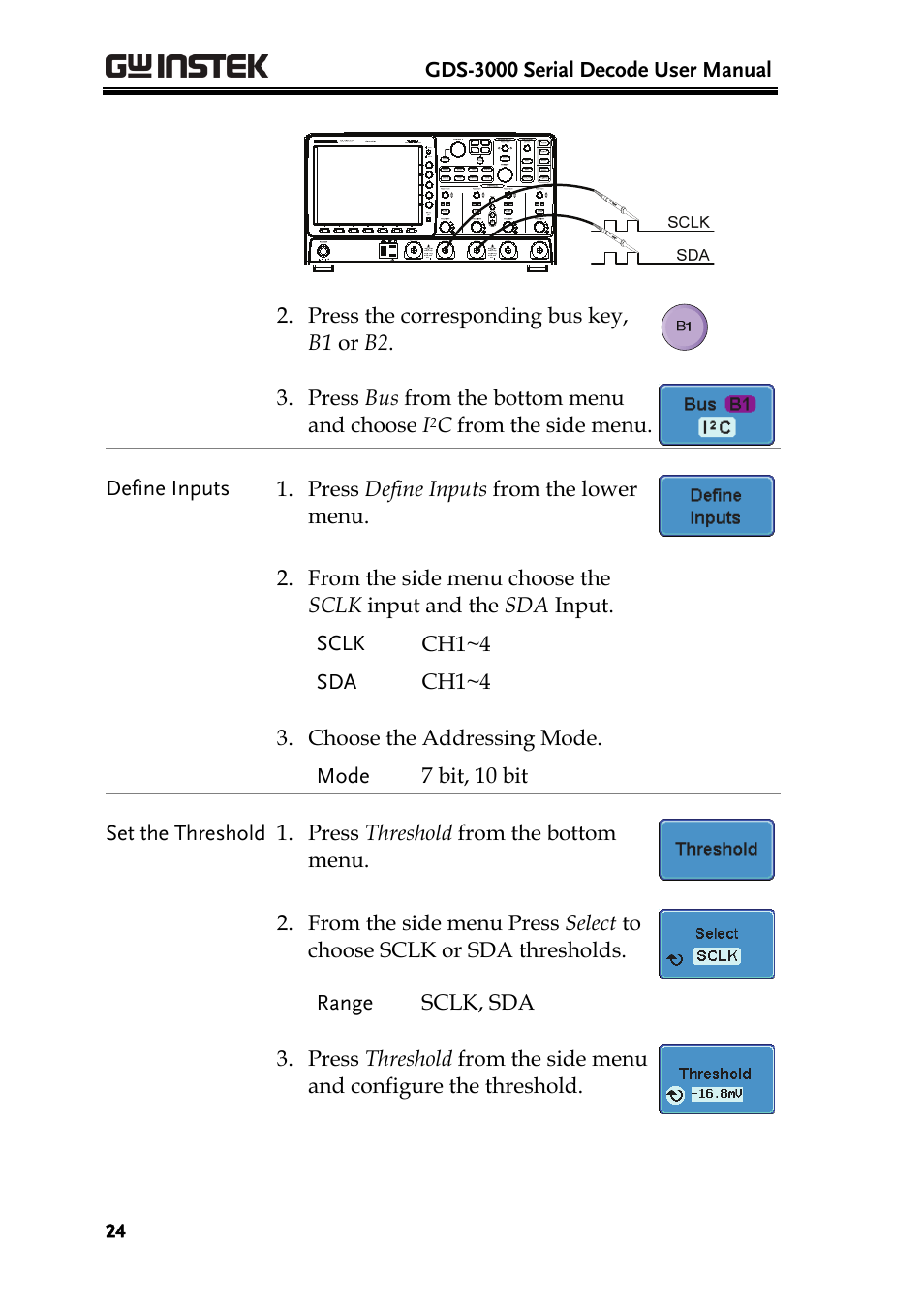 GW Instek GDS-3000 Series DS3-SBD Serial Bus decode User Manual | Page 24 / 29