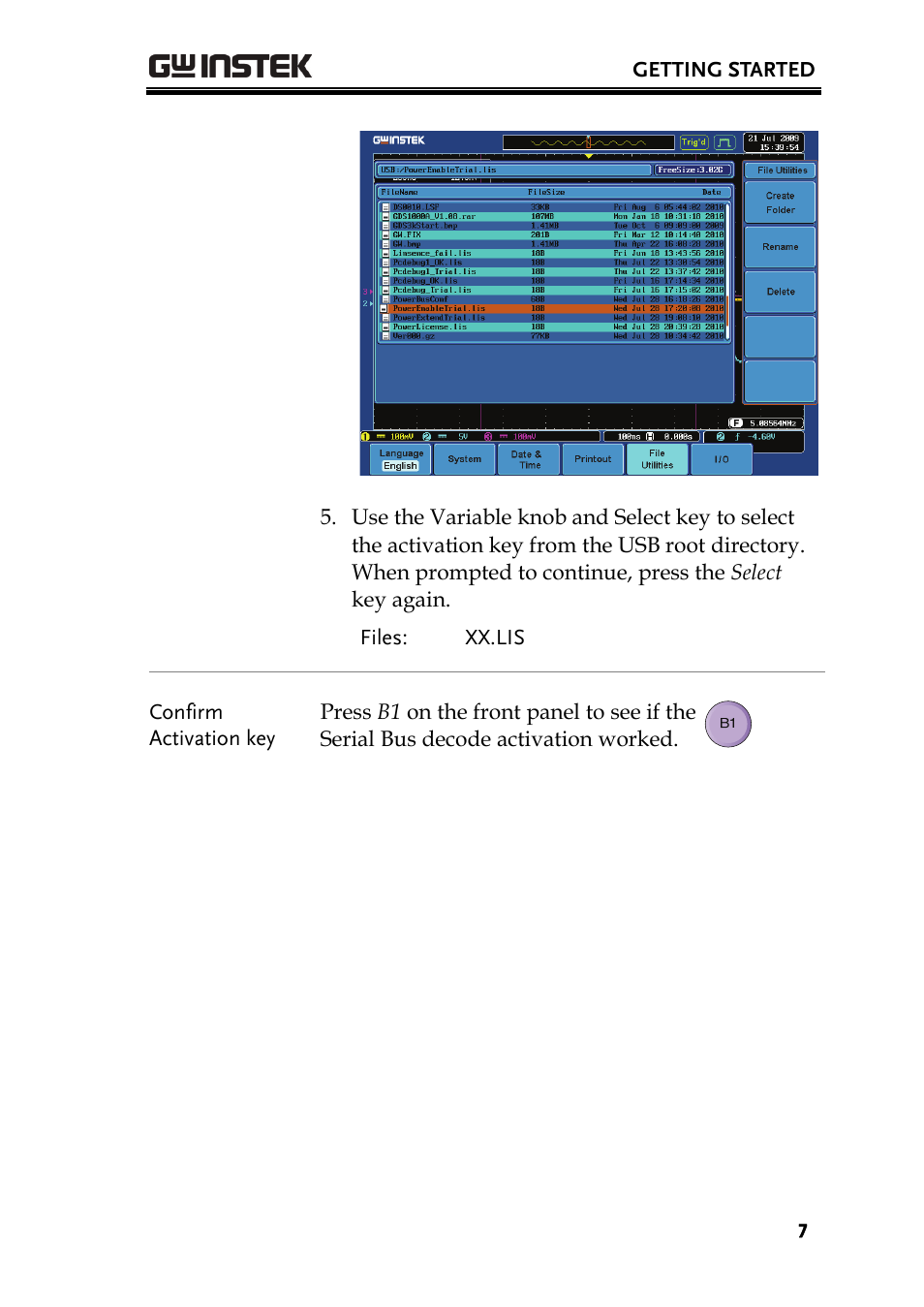 GW Instek GDS-3000 Series DS3-SBD Serial Bus decode User Manual | Page 7 / 29