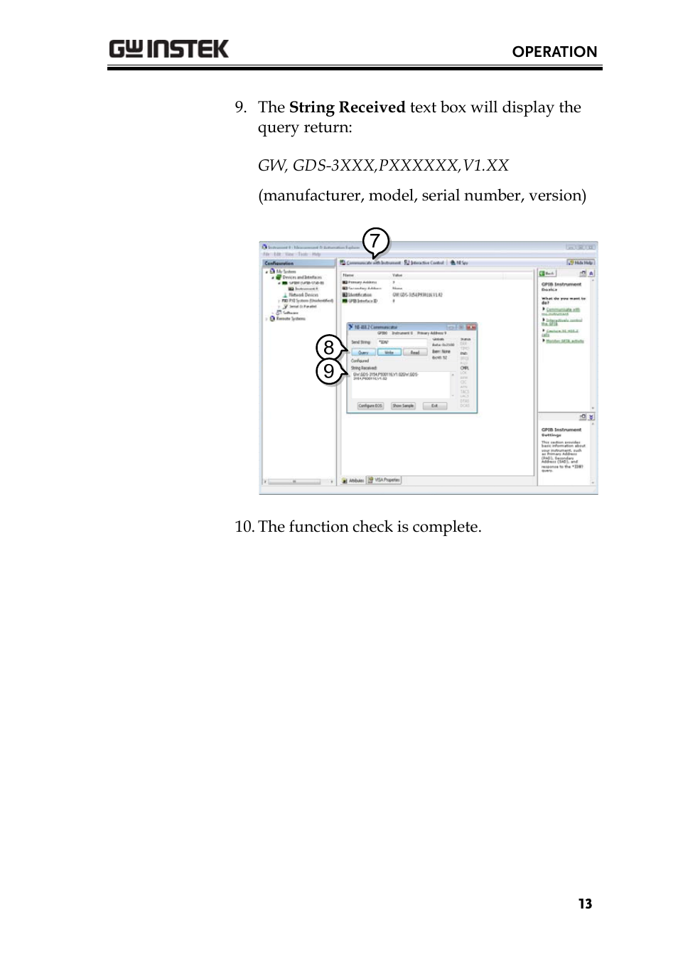 GW Instek GDS-3000 Series GUG-001, GPIB to USB adapter User Manual User Manual | Page 13 / 15