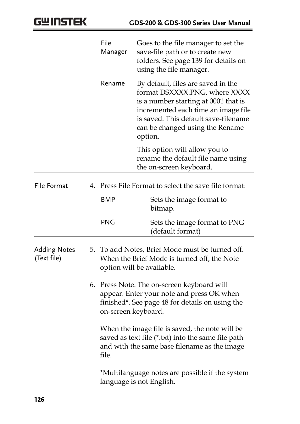 GW Instek GDS-200 Series User Manual User Manual | Page 126 / 188