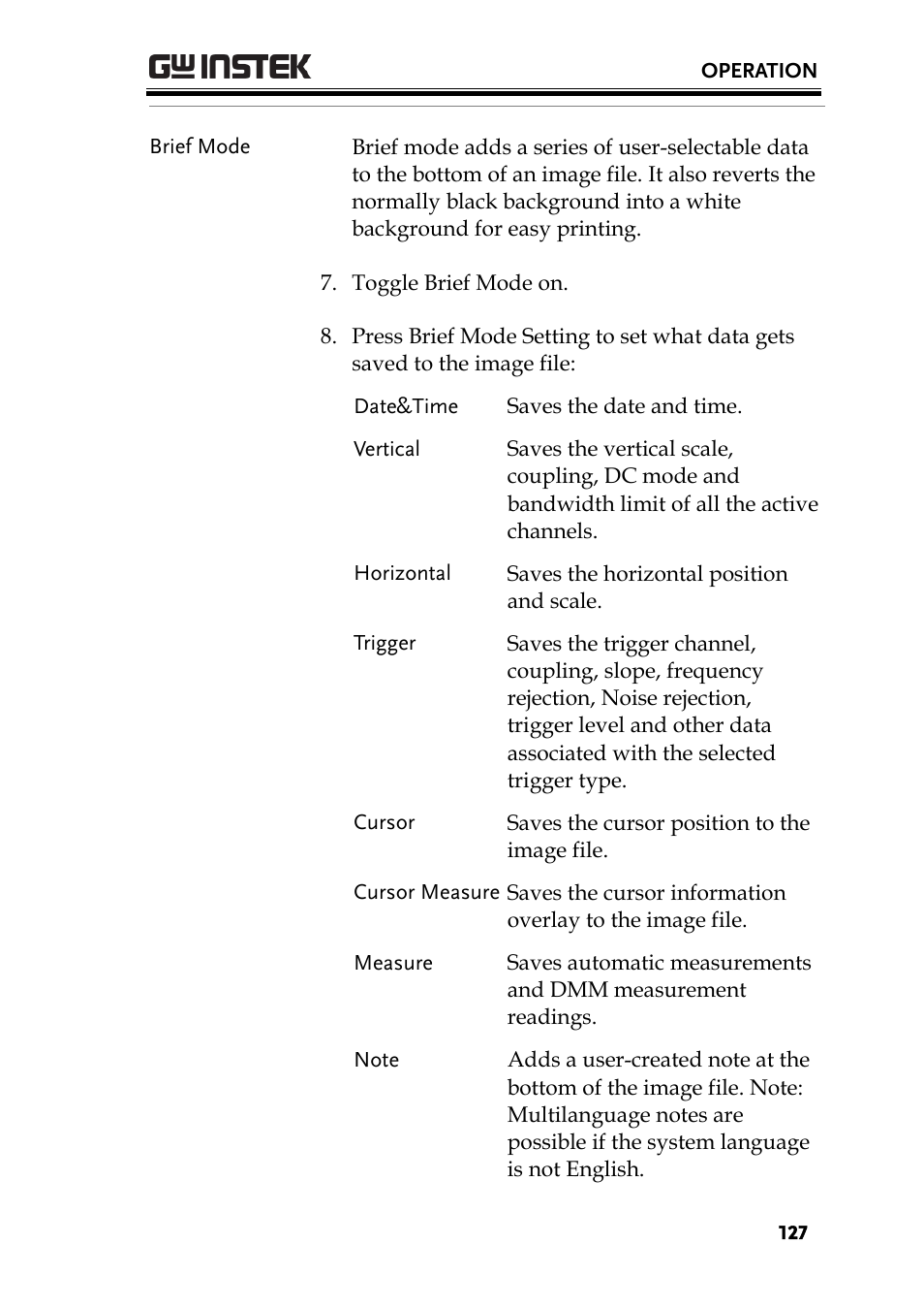 GW Instek GDS-200 Series User Manual User Manual | Page 127 / 188
