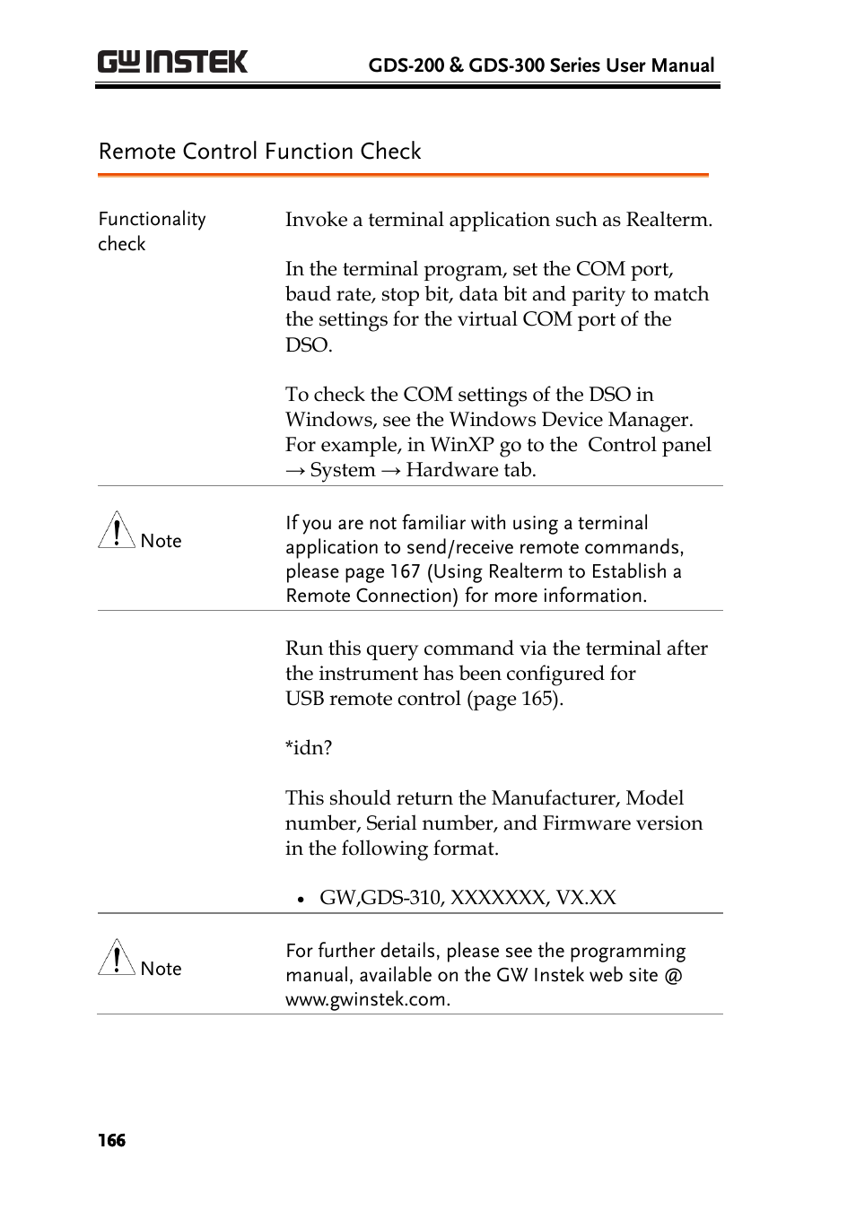 Remote control function check | GW Instek GDS-200 Series User Manual User Manual | Page 166 / 188