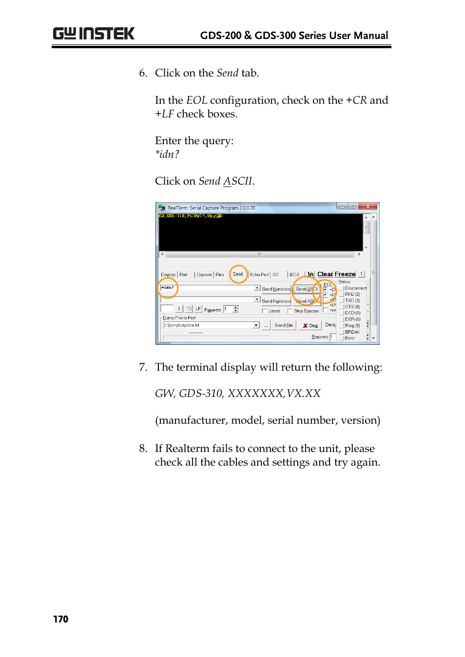 GW Instek GDS-200 Series User Manual User Manual | Page 170 / 188