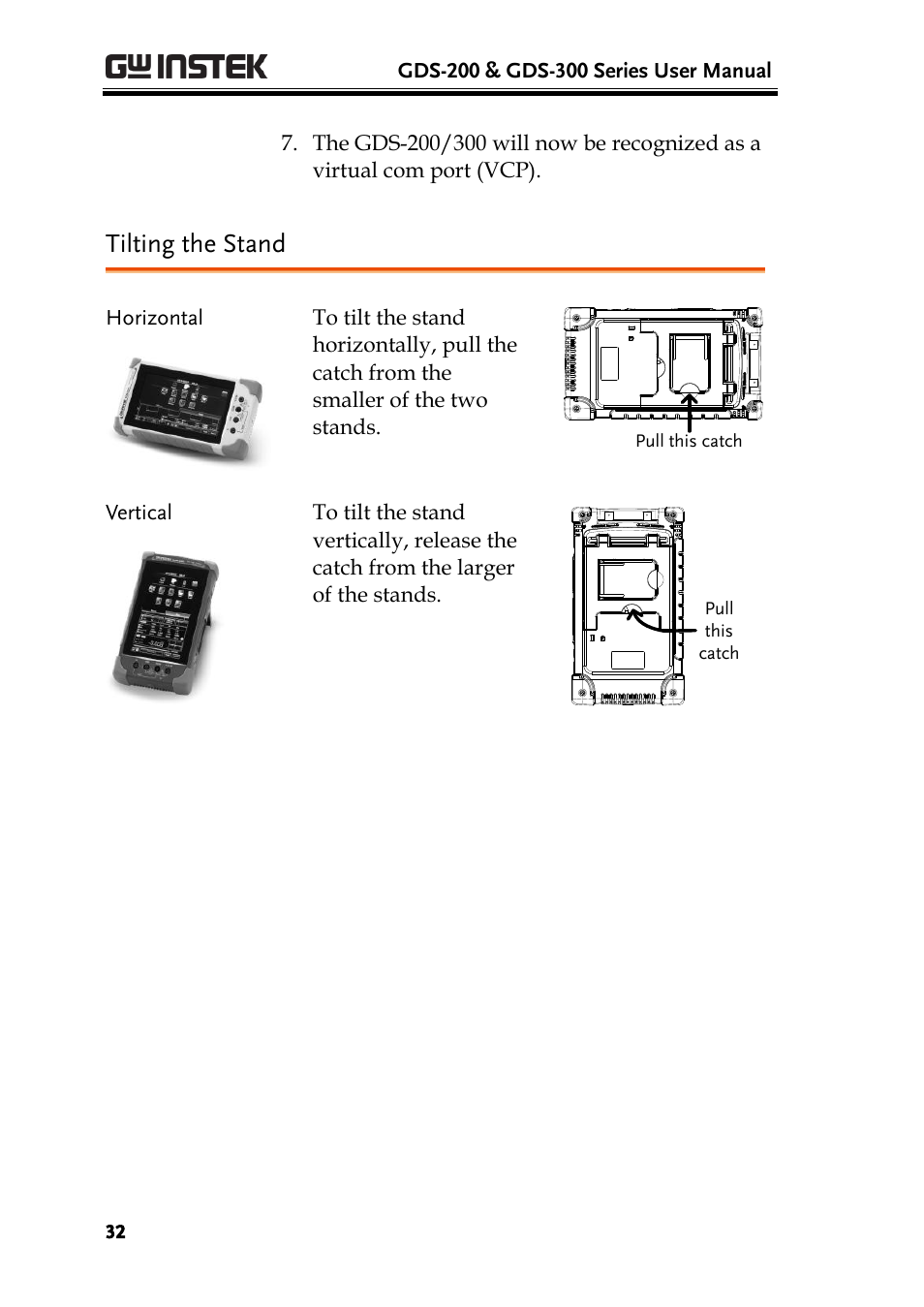 Tilting the stand | GW Instek GDS-200 Series User Manual User Manual | Page 32 / 188