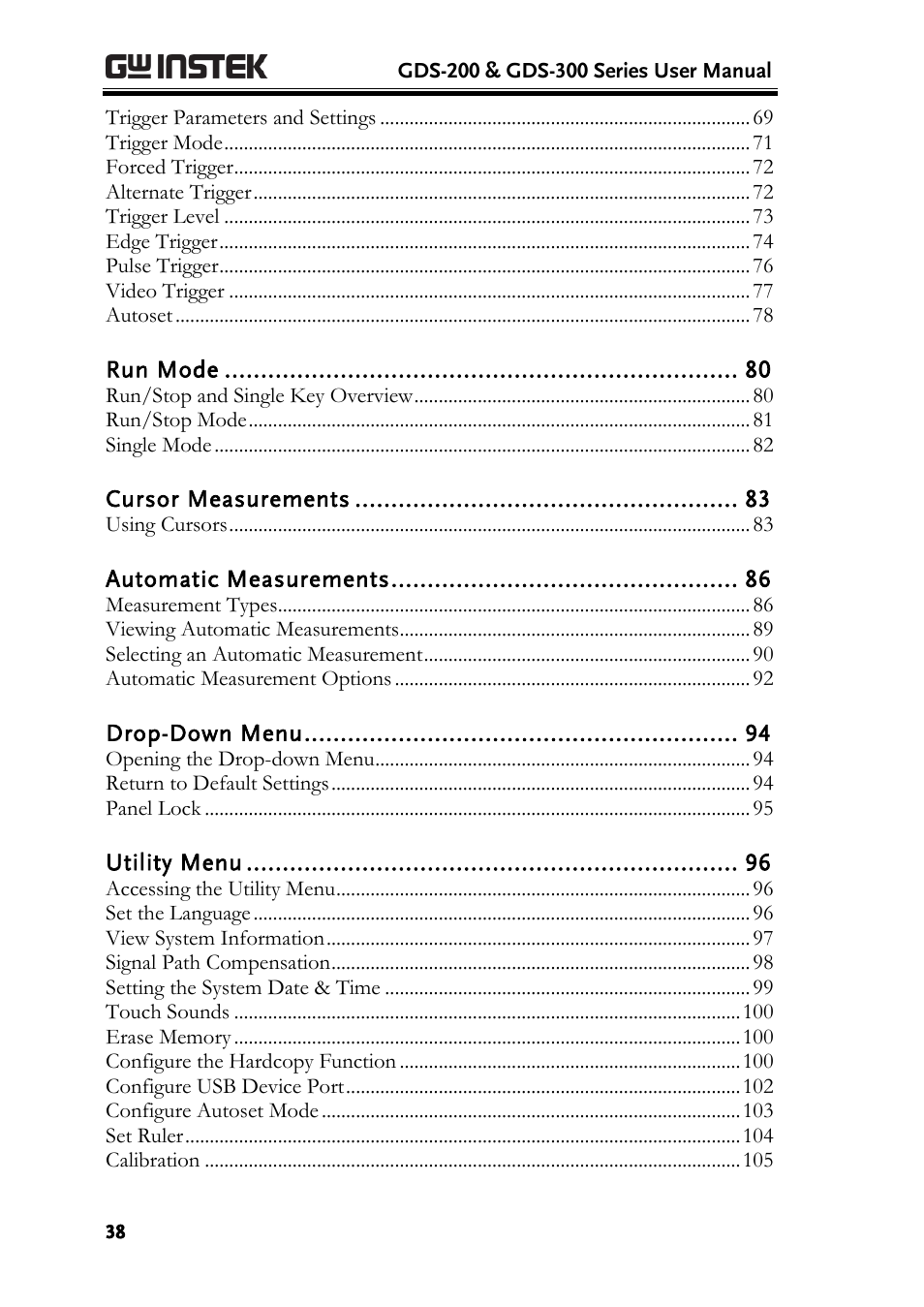 GW Instek GDS-200 Series User Manual User Manual | Page 38 / 188