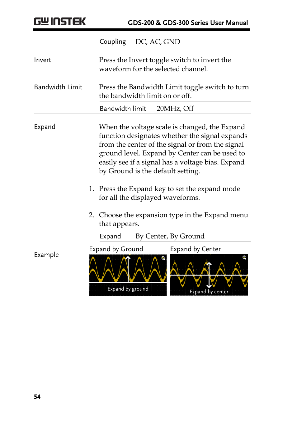 GW Instek GDS-200 Series User Manual User Manual | Page 54 / 188