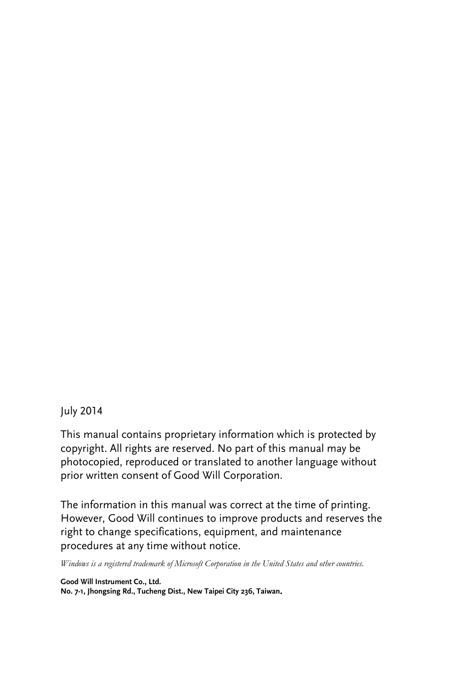GW Instek GDS-200 Series Programming Manual User Manual | Page 2 / 139