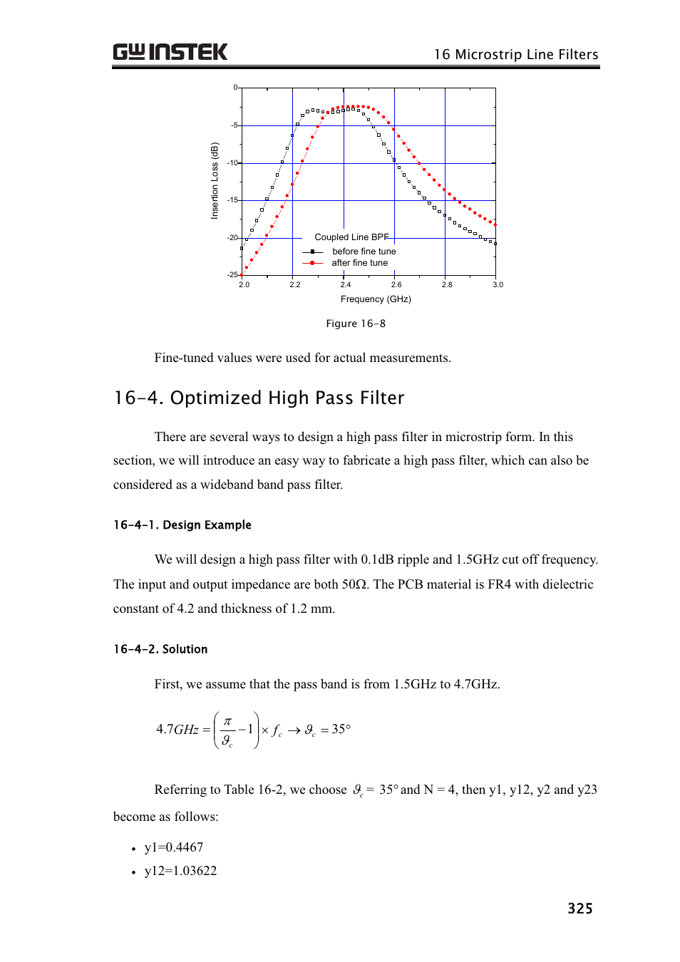 4. optimized high pass filter | GW Instek GRF-3300 Series Student Manual User Manual | Page 17 / 26