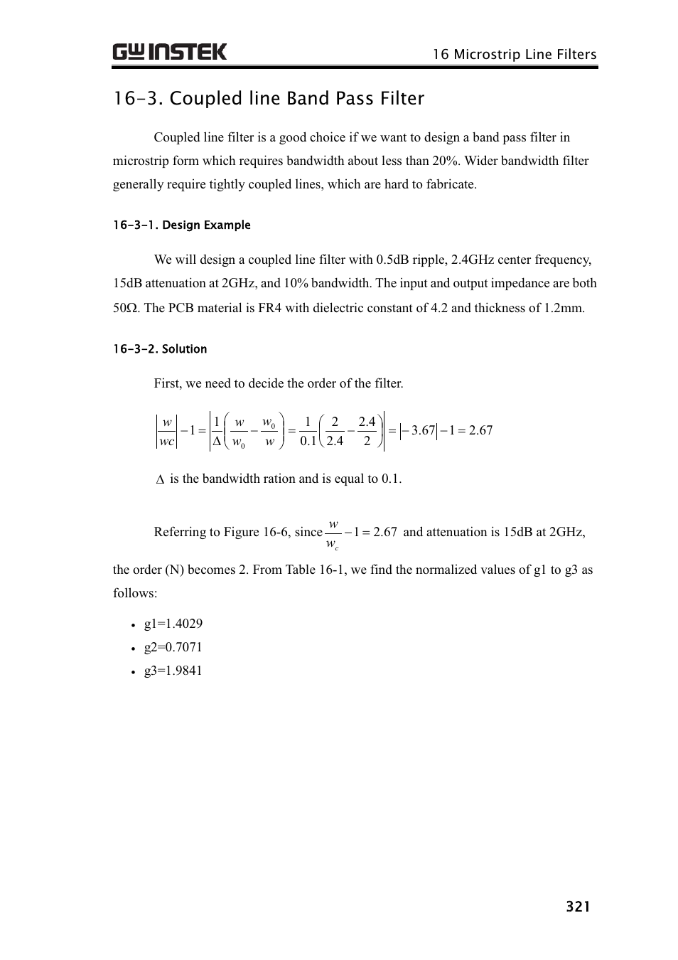 3. coupled line band pass filter | GW Instek GRF-3300 Series Teacher Manual User Manual | Page 13 / 26