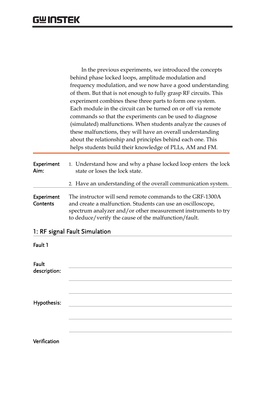Test for learning outcomes, Est for learning outcomes | GW Instek GRF-1300A User Manual | Page 110 / 124