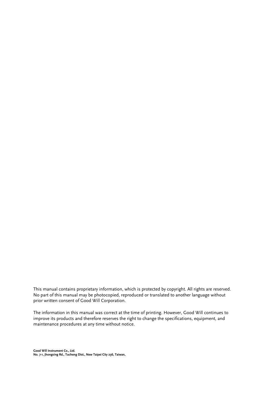 GW Instek GRF-1300A User Manual | Page 2 / 124