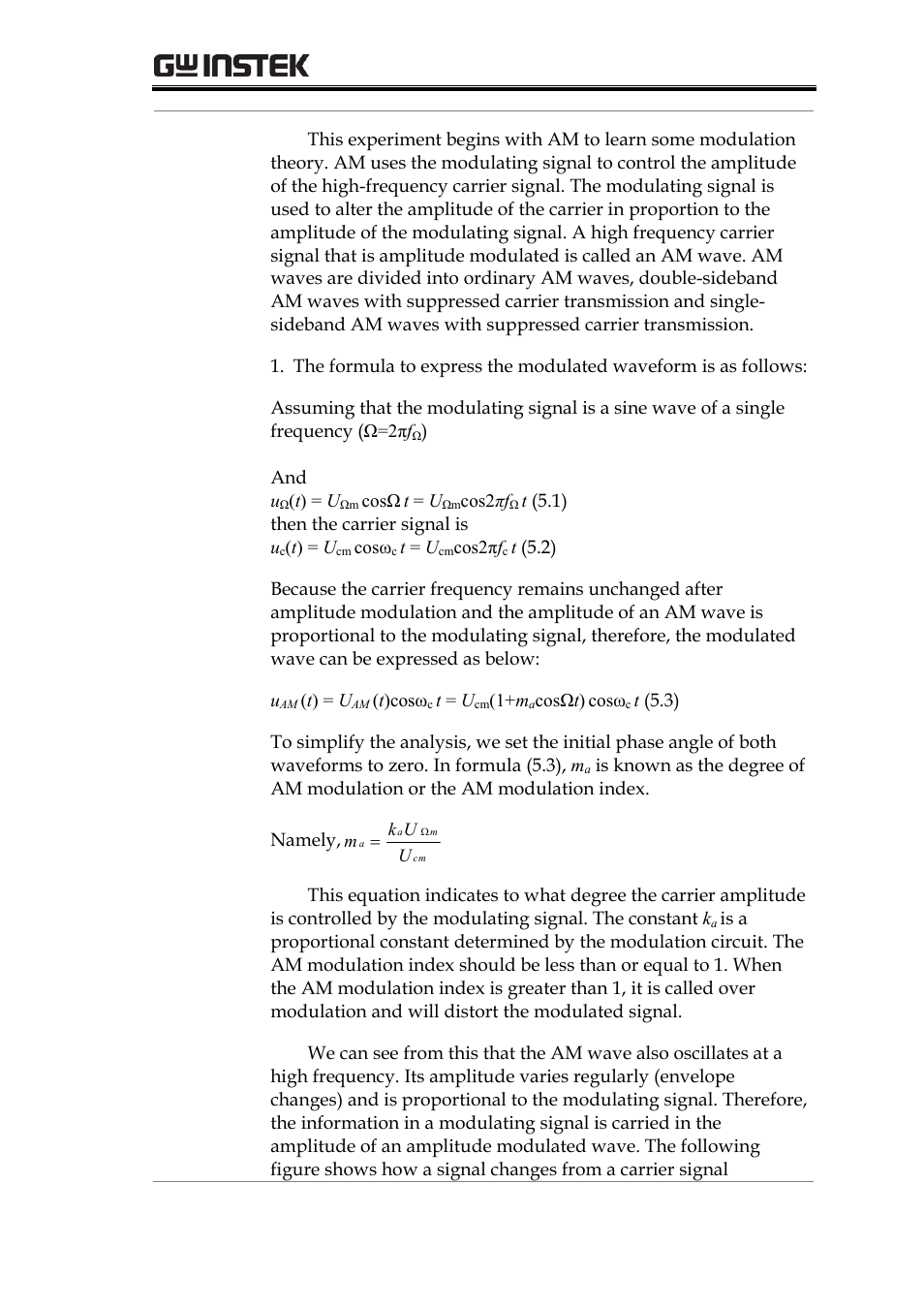 Rf communication and signals experiments | GW Instek GRF-1300A User Manual | Page 63 / 124