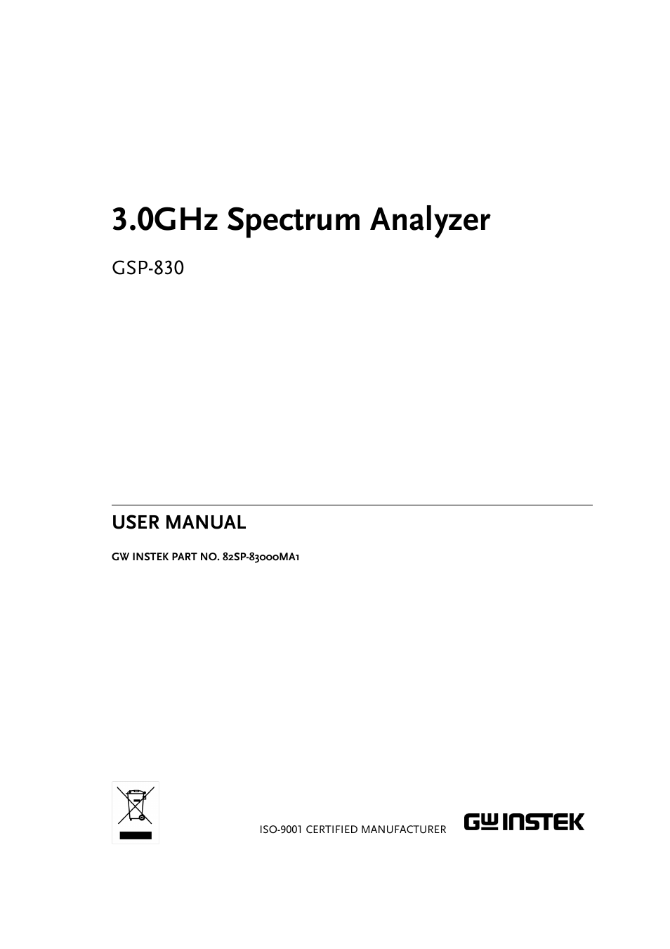 GW Instek GSP-830 User Manual User Manual | 181 pages