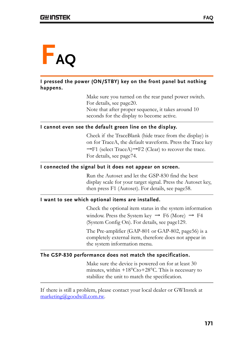 I want to see which optional items are installed | GW Instek GSP-830 User Manual User Manual | Page 171 / 181