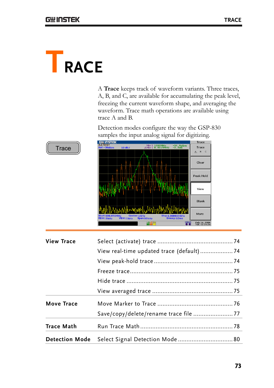 E73) a, Race | GW Instek GSP-830 User Manual User Manual | Page 73 / 181