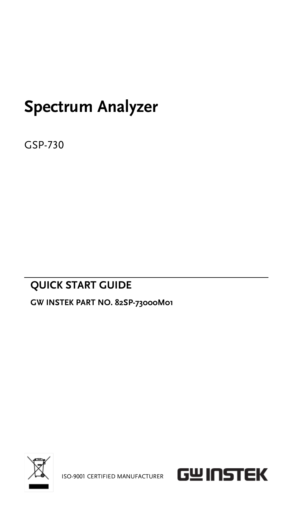 GW Instek GSP-730 Quick start guide User Manual | 20 pages