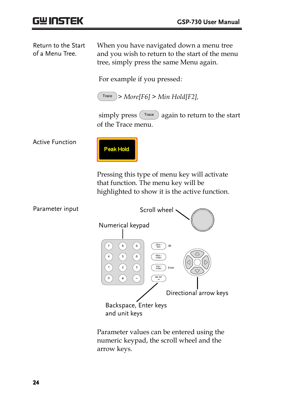 Gsp-730 user manual, More[f6] > min hold[f2], simply press | GW Instek GSP-730 User Manual User Manual | Page 26 / 114