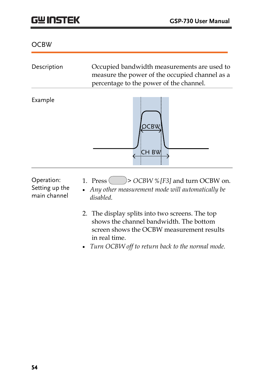 Ocbw | GW Instek GSP-730 User Manual User Manual | Page 56 / 114