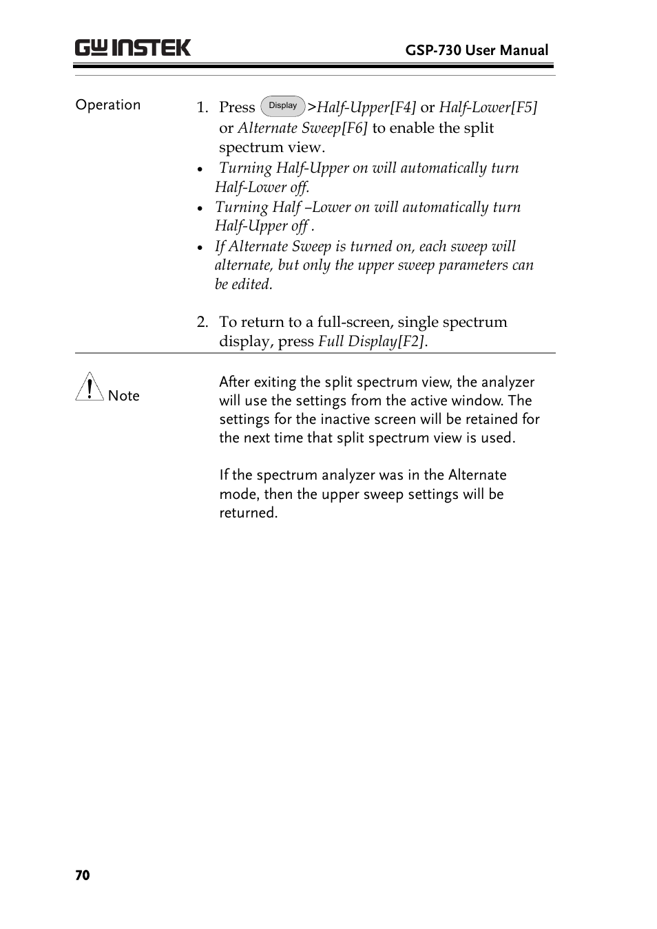 GW Instek GSP-730 User Manual User Manual | Page 72 / 114