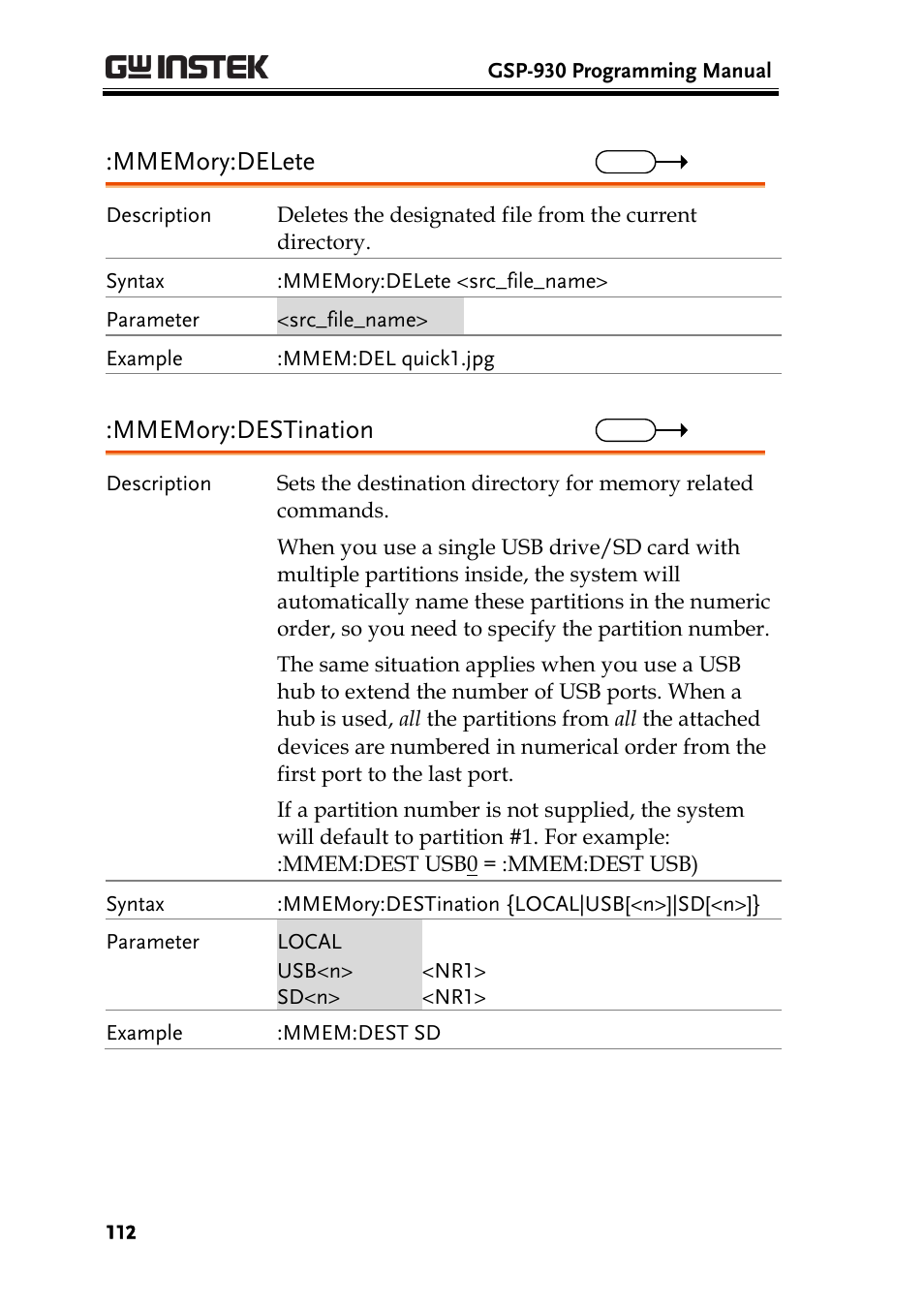 GW Instek GSP-930 Programming Manual User Manual | Page 114 / 195