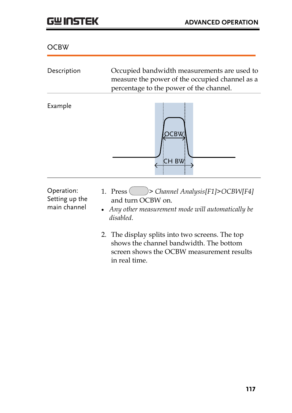 Ocbw, Ge 117 | GW Instek GSP-930 User Manual User Manual | Page 119 / 255