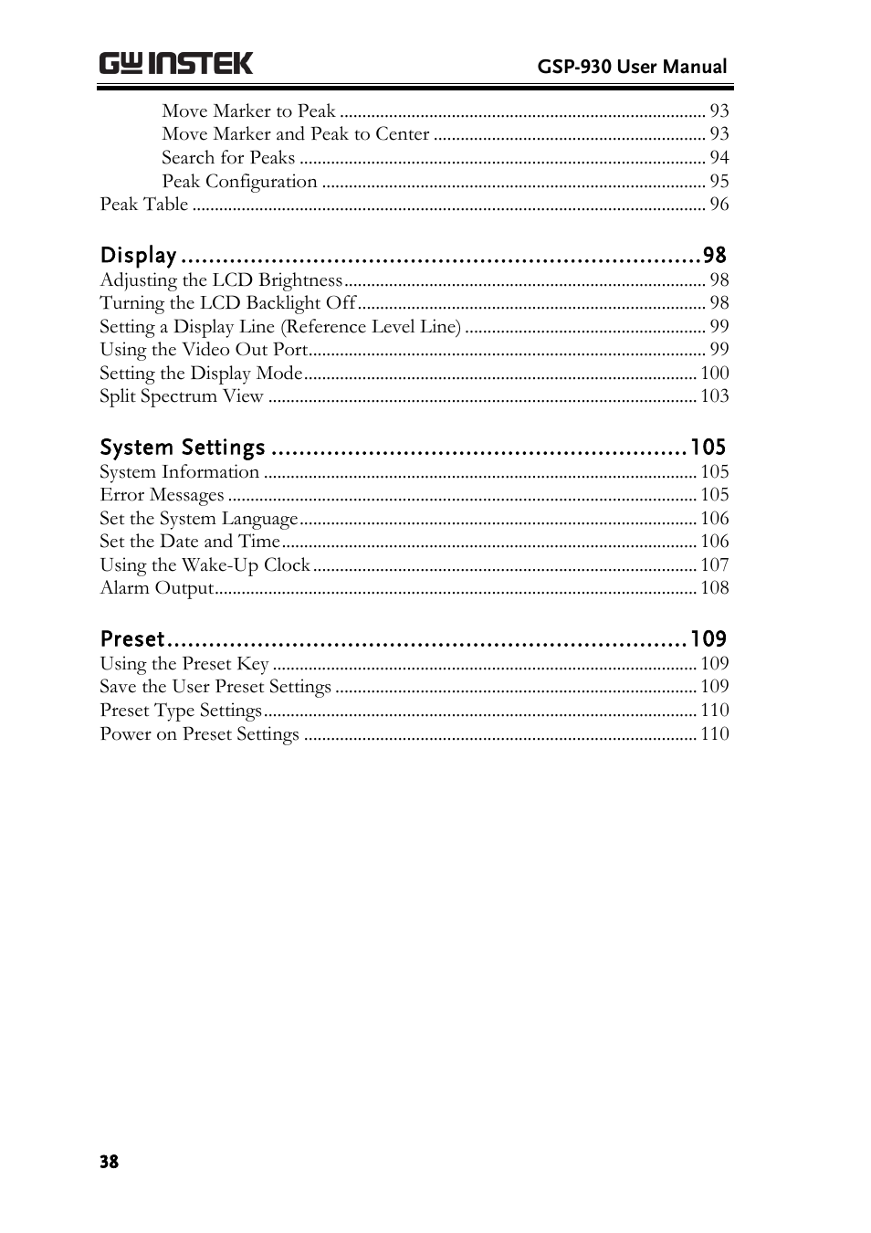 GW Instek GSP-930 User Manual User Manual | Page 40 / 255