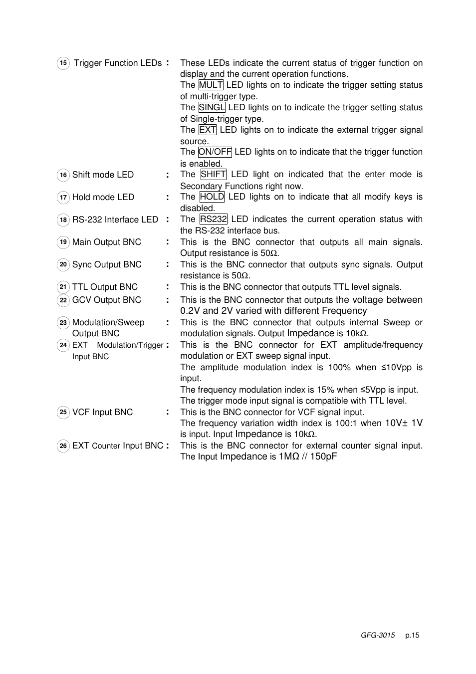 GW Instek GFG-3015 User Manual | Page 19 / 55