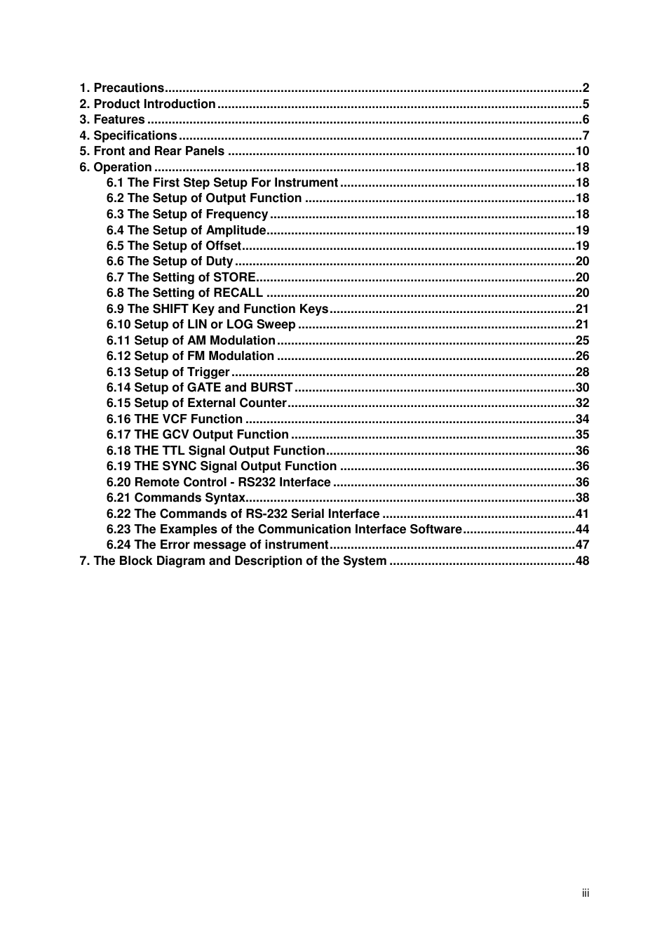 GW Instek GFG-3015 User Manual | Page 3 / 55