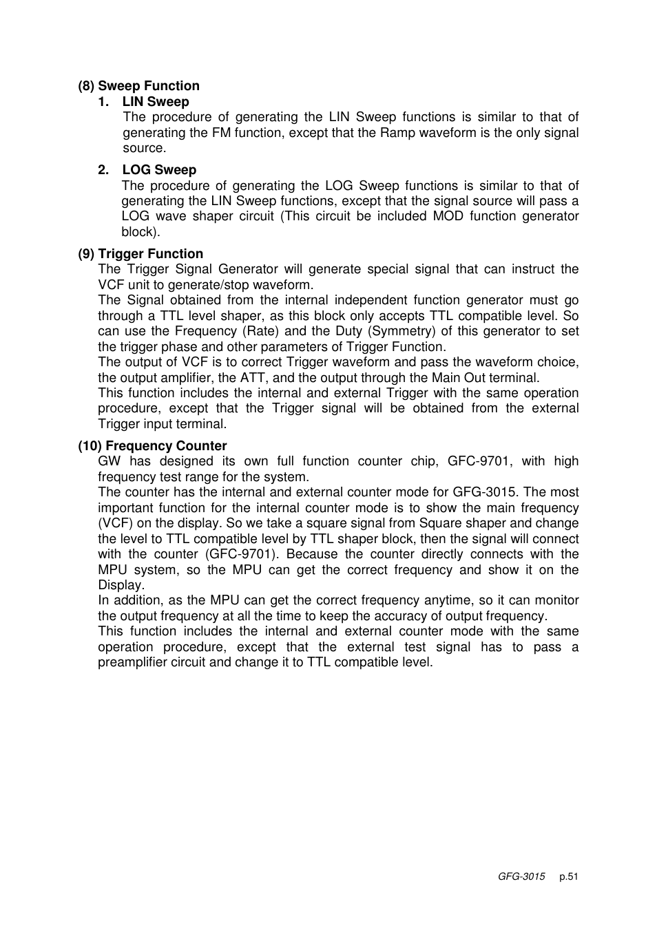 GW Instek GFG-3015 User Manual | Page 55 / 55