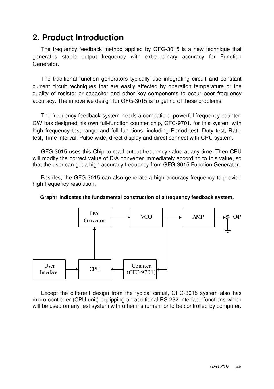 Product introduction | GW Instek GFG-3015 User Manual | Page 9 / 55