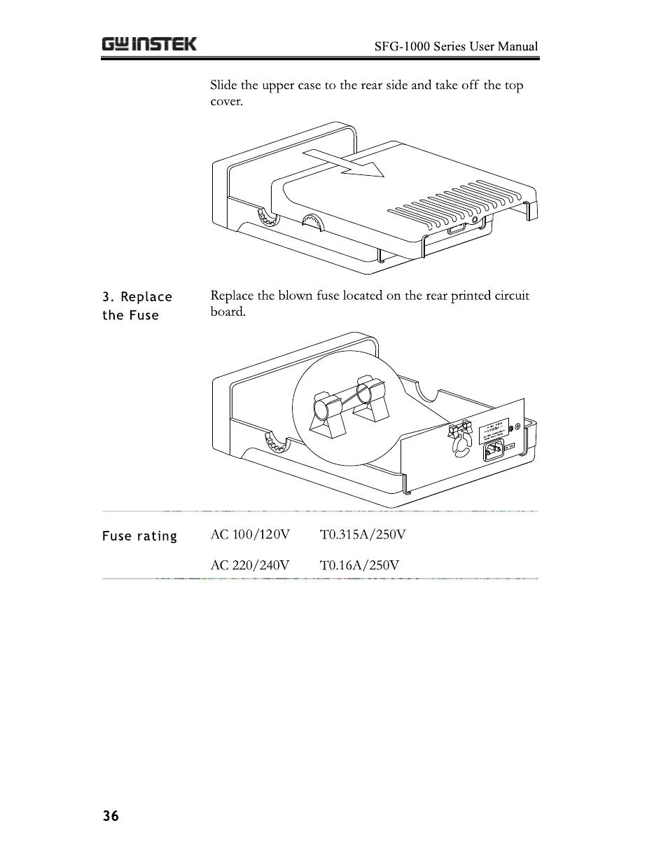 GW Instek SFG-1000 Series User Manual | Page 36 / 41