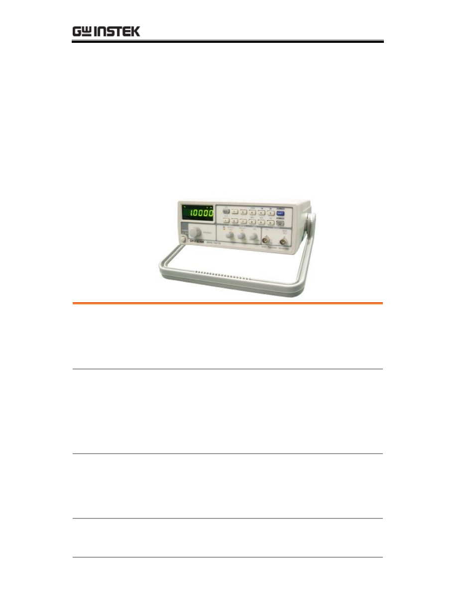 Etting started | GW Instek SFG-1000 Series User Manual | Page 8 / 41
