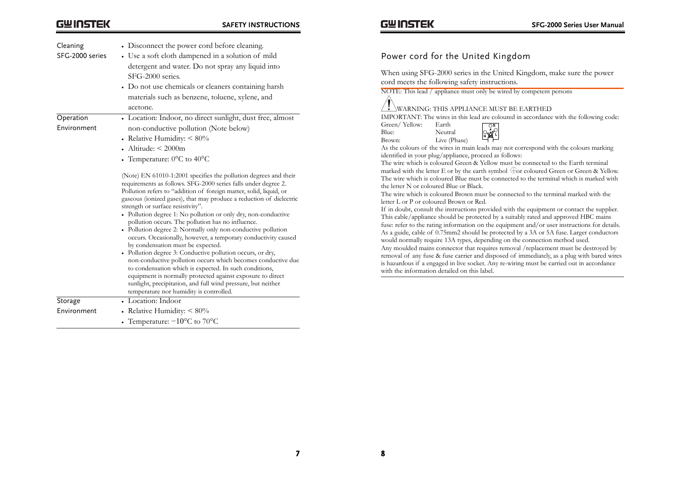 GW Instek SFG-2000 Series User Manual | Page 4 / 29