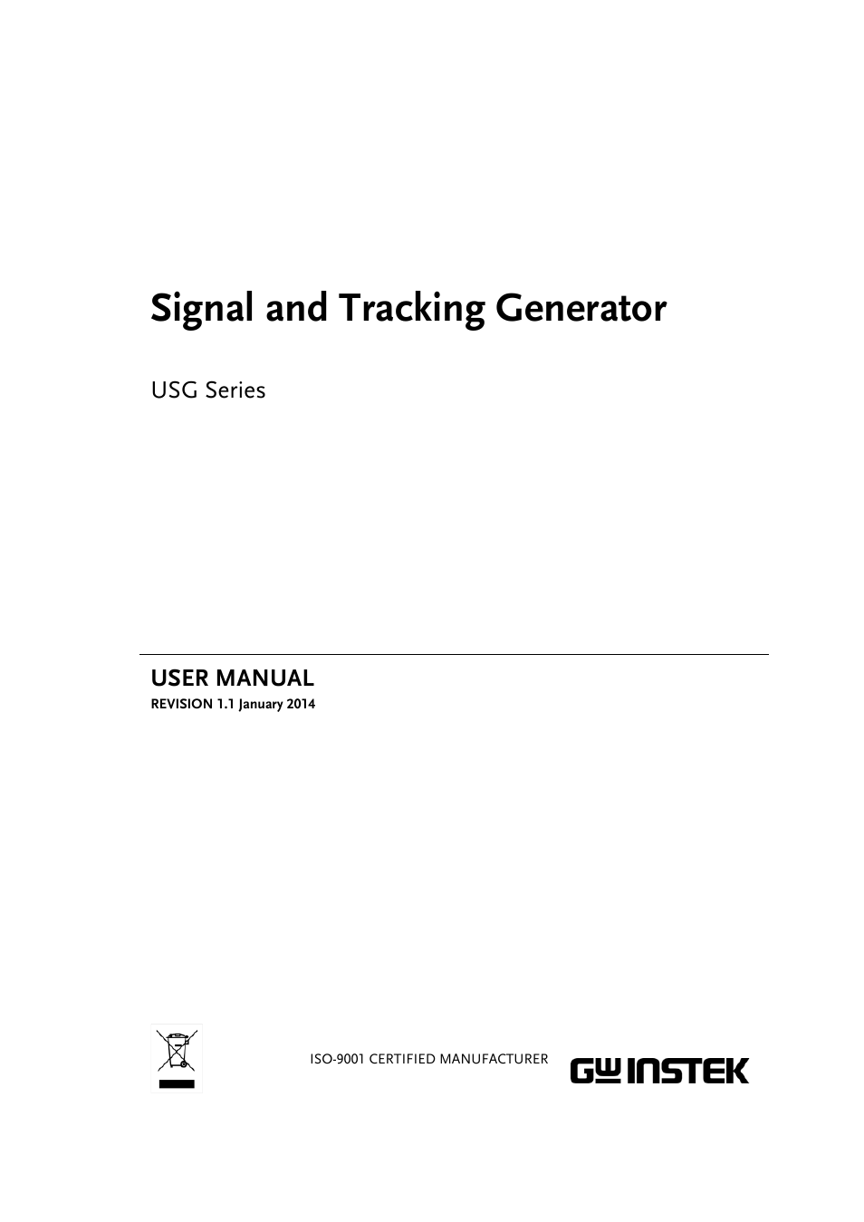 GW Instek USG-Series User Manual User Manual | 51 pages