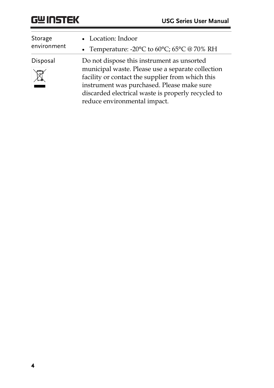 GW Instek USG-Series User Manual User Manual | Page 6 / 51