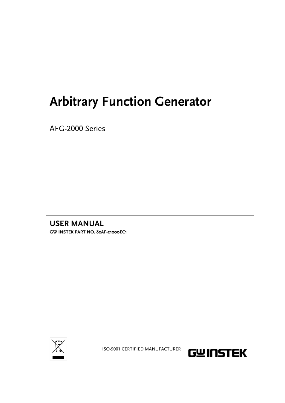 GW Instek AFG-2000 User Manual User Manual | 145 pages