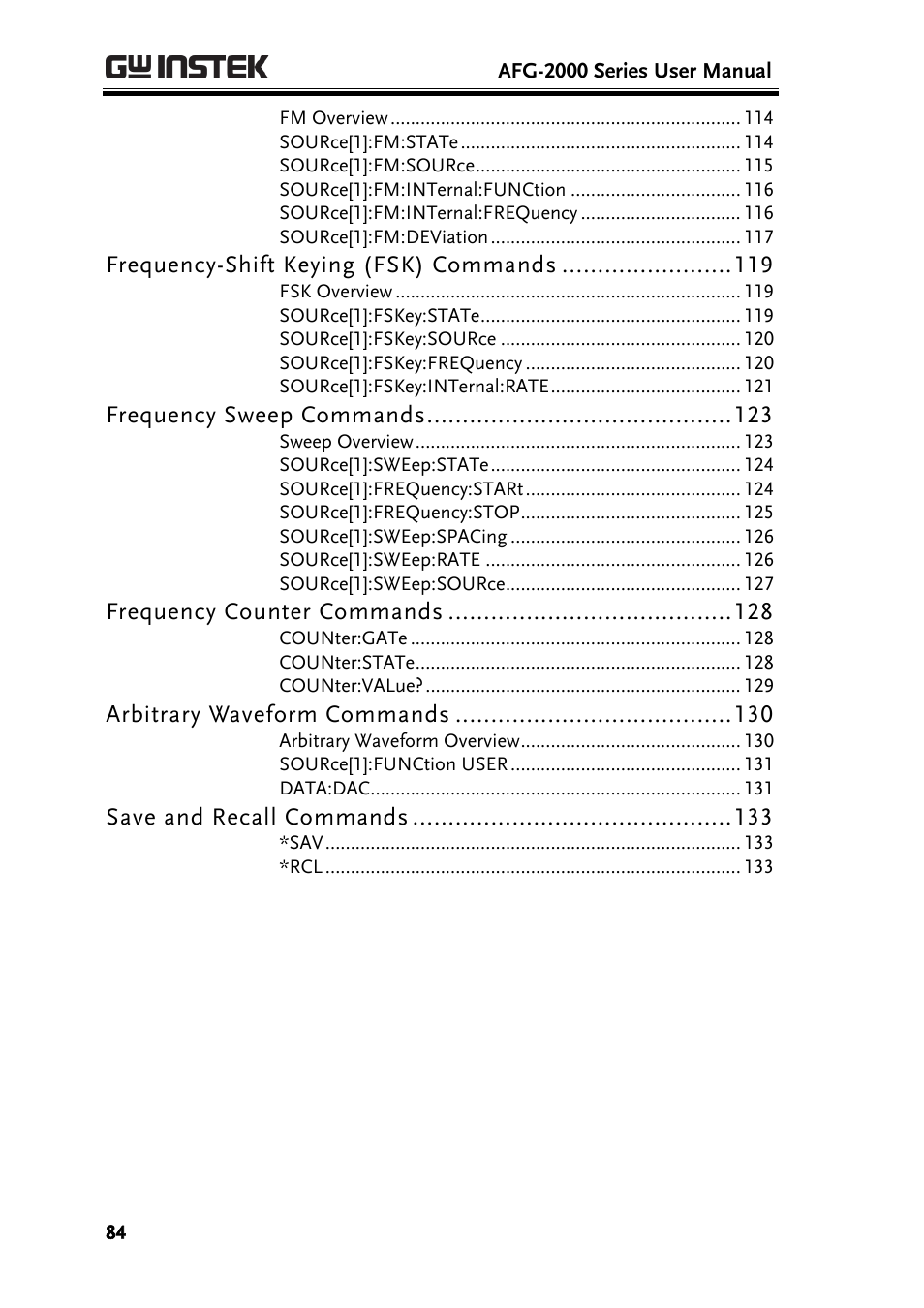 GW Instek AFG-2000 User Manual User Manual | Page 86 / 145