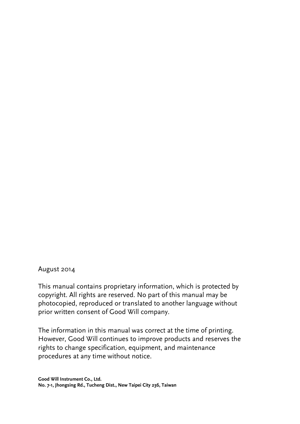 GW Instek AFG-100/200 Series User Manual User Manual | Page 2 / 82