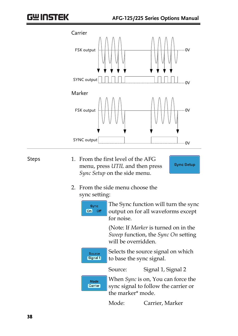 GW Instek AFG-100/200 Series User Manual User Manual | Page 38 / 82