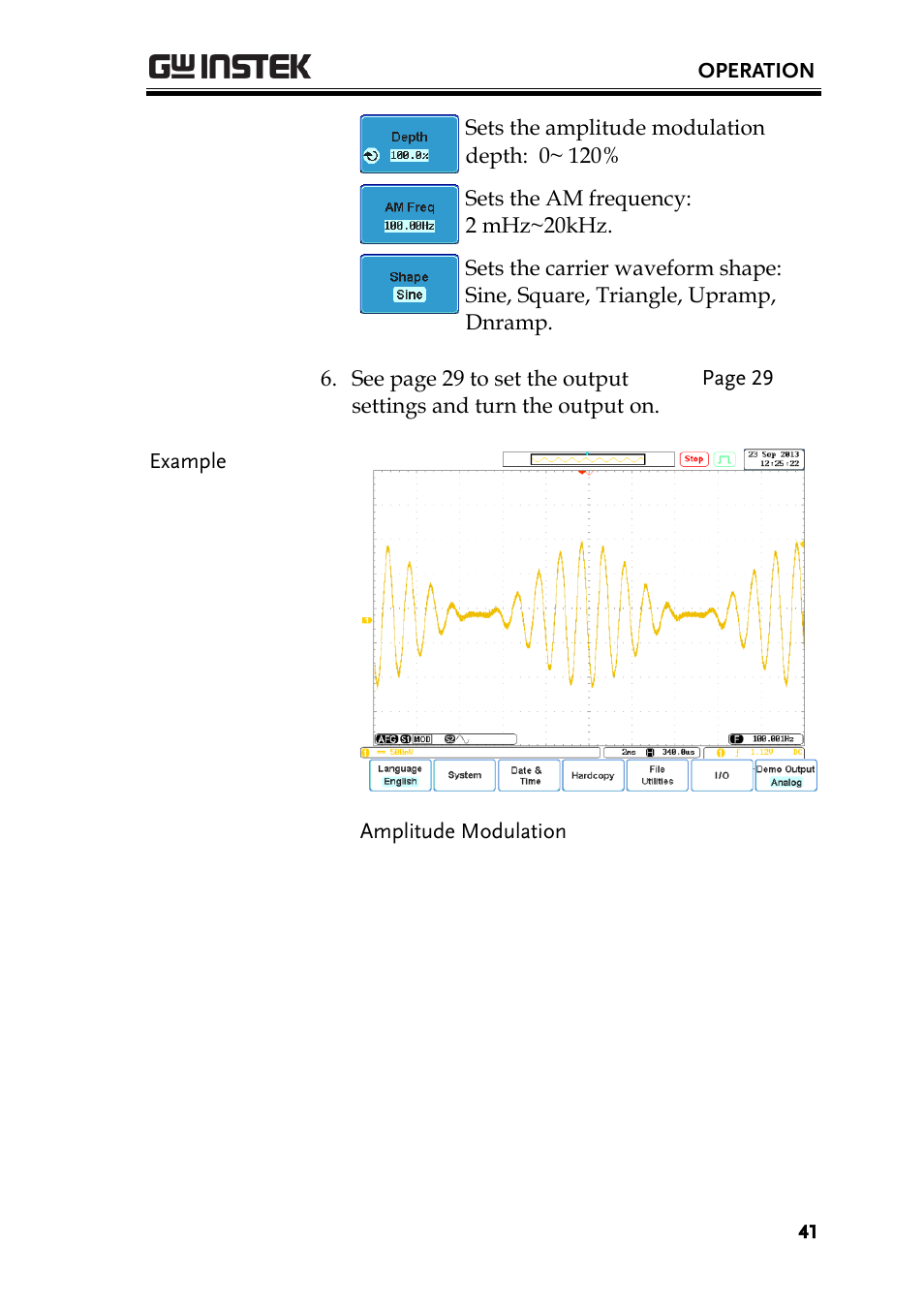 GW Instek AFG-100/200 Series User Manual User Manual | Page 41 / 82